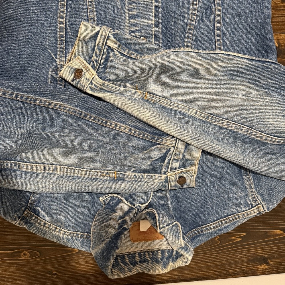 Levis Denim Jean Jacket Mens 40 Vintage 70505 0217 Trucker Red Tab USA Trucker - Picture 11 of 13